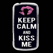 Coque Samsung Galaxy Trend Keep Calm Kiss me Noir