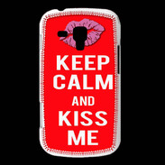 Coque Samsung Galaxy Trend Keep Calm Kiss me Rouge