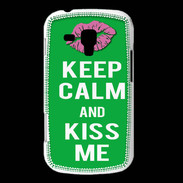 Coque Samsung Galaxy Trend Keep Calm Kiss me Vert