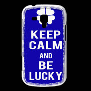 Coque Samsung Galaxy Trend Keep Calm Be lucky Bleu