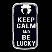 Coque Samsung Galaxy Trend Keep Calm Be lucky Noir
