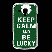 Coque Samsung Galaxy Trend Keep Calm Be lucky Vert