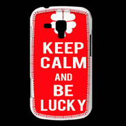 Coque Samsung Galaxy Trend Keep Calm Be Lucky Rouge
