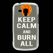 Coque Samsung Galaxy Trend Keep Calm Burn Gris