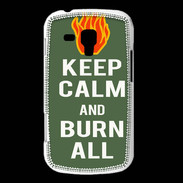 Coque Samsung Galaxy Trend Keep Calm Burn Kaki