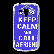Coque Samsung Galaxy Trend Keep Calm Call friend Bleu