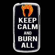 Coque Samsung Galaxy Trend Keep Calm Burn Noir