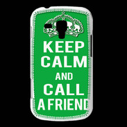 Coque Samsung Galaxy Trend Keep Calm Call friend Vert