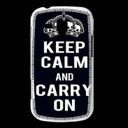 Coque Samsung Galaxy Trend Keep Calm Carry on Noir