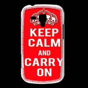 Coque Samsung Galaxy Trend Keep Calm Carry on Rouge