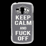 Coque Samsung Galaxy Trend Keep Calm Fuck Off Gris
