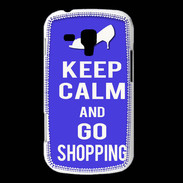 Coque Samsung Galaxy Trend Keep Calm Go Shopping Bleu