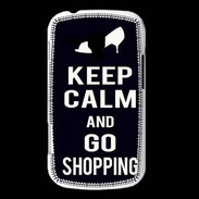Coque Samsung Galaxy Trend Keep Calm Go Shopping Noir