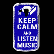 Coque Samsung Galaxy Trend Keep Calm Listen music Bleu