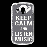 Coque Samsung Galaxy Trend Keep Calm Listen music Gris