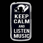 Coque Samsung Galaxy Trend Keep Calm Listen music Noir