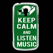 Coque Samsung Galaxy Trend Keep Calm Listen music Vert