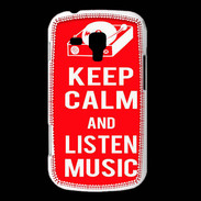 Coque Samsung Galaxy Trend Keep Calm Listen music Rouge