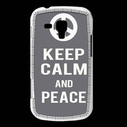 Coque Samsung Galaxy Trend Keep Calm Peace Gris