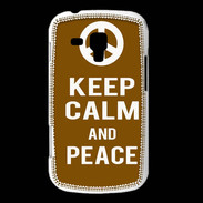 Coque Samsung Galaxy Trend Keep Calm Peace Marron