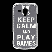 Coque Samsung Galaxy Trend Keep Calm Play games Gris