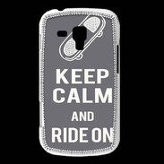 Coque Samsung Galaxy Trend Keep Calm Ride on Gris