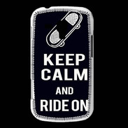Coque Samsung Galaxy Trend Keep Calm Ride on Noir