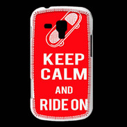 Coque Samsung Galaxy Trend Keep Calm Ride on Rouge