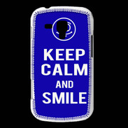 Coque Samsung Galaxy Trend Keep Calm Smile Bleu