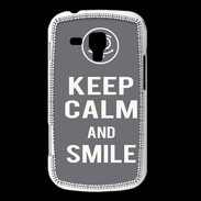 Coque Samsung Galaxy Trend Keep Calm Smile Gris