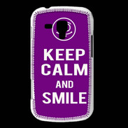 Coque Samsung Galaxy Trend Keep Calm Smile Violet