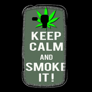 Coque Samsung Galaxy Trend Keep Calm Smoke it Gris