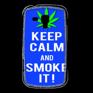 Coque Samsung Galaxy Trend Keep Calm Smoke it Bleu