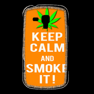 Coque Samsung Galaxy Trend Keep Calm Smoke it Orange