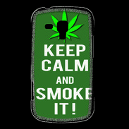 Coque Samsung Galaxy Trend Keep Calm Smoke it Kaki