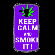 Coque Samsung Galaxy Trend Keep Calm Smoke it Violet