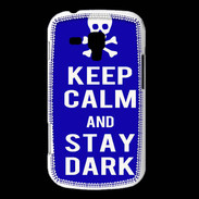Coque Samsung Galaxy Trend Keep Calm Stay dark Bleu