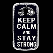 Coque Samsung Galaxy Trend Keep Calm Stay strong Noir