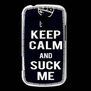 Coque Samsung Galaxy Trend Keep Calm Suck me Noir