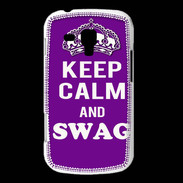 Coque Samsung Galaxy Trend Keep Calm Swag Violet