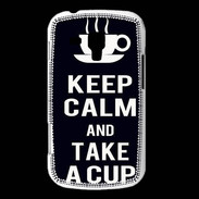 Coque Samsung Galaxy Trend Keep Calm Take a cup Noir