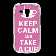 Coque Samsung Galaxy Trend Keep Calm Take a cup Rose