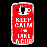 Coque Samsung Galaxy Trend Keep Calm Take a cup Rouge