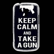 Coque Samsung Galaxy Trend Keep Calm Take a gun Noir