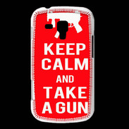 Coque Samsung Galaxy Trend Keep Calm Take a gun Rouge