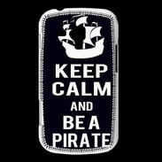 Coque Samsung Galaxy Trend Keep Calm Be a Pirate Noir