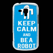 Coque Samsung Galaxy Trend Keep Calm Be a Robot Cyan