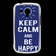 Coque Samsung Galaxy Trend Keep Calm Be Happy Bleu