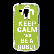 Coque Samsung Galaxy Trend Keep Calm Be a Robot Vert pomme