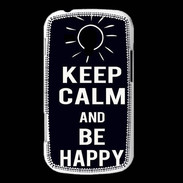 Coque Samsung Galaxy Trend Keep Calm Be Happy Noir